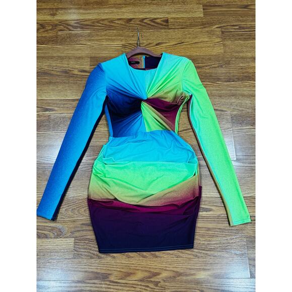 ALEX PERRY Halton Gradient Stretch Jersey Mini Bodycon Dress Size UK 12 / US 8 - Picture 13 of 13